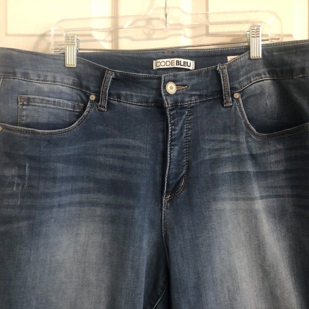 Code‎ Bleu denim high rise skinny jeans 28 in inseam size 18W - Picture 3 of 6